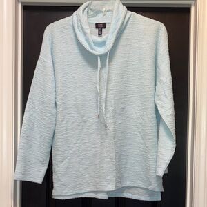 Jones NY Women's Soft Blue Cowl Neck Sweater